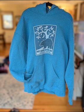 Turquoise Blue White Mountain National Forest Graphic Hoodie